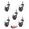 Service Caster 3 Inch Bright Chrome Hooded Polyurethane 3/8 Inch Grip Ring Stem Casters, 5PK SCC-GR03S310-PPUBD-BC-716138-5 - alternate 2